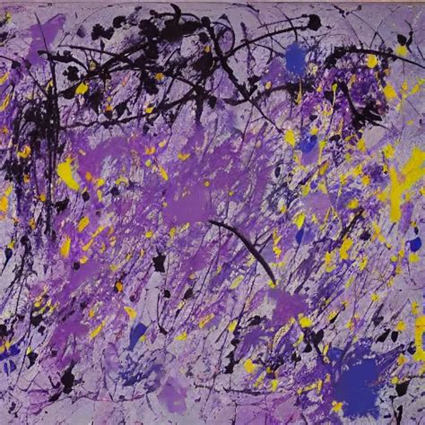 Abstract Painting Of Purple Rain By Jackson Pollock Stable Diffusion