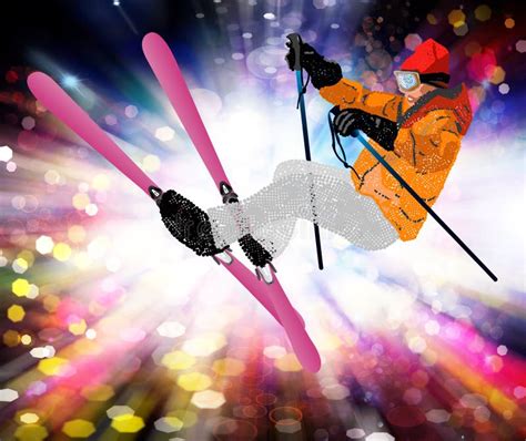 Skiing freestyle stock photo. Image of daring, batons - 13224608