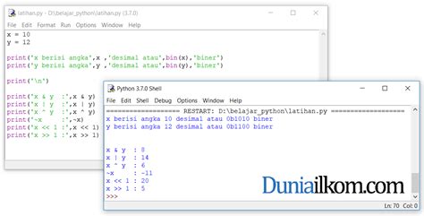 Tutorial Belajar Python Jenis Jenis Operator Bitwise Python Duniailkom