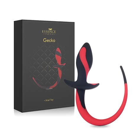 Plug Anal Rabo Em Silicone Gecko Vermelho E Preto Sex Shop Loja