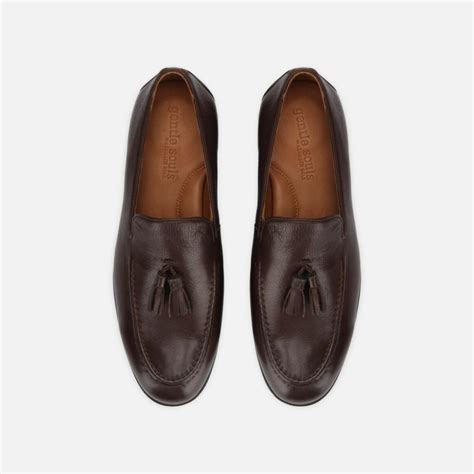 Gentle Souls Men Kenneth Cole Stuart Leather Tassel Loafer Brown