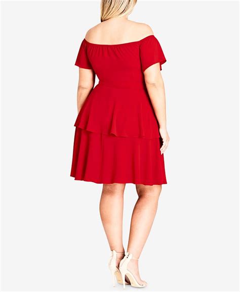 City Chic Trendy Plus Size Off The Shoulder Dress Macys