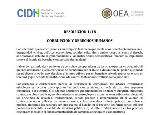 Resolución 1 18 Corrupción Y Derechos Humanos Transparencia Venezuela