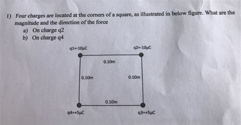 Solved Four Charges Are Located At The Corners Of A Square