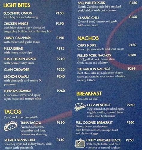 The Social Menu Menu For The Social Cebu Business Park Cebu City