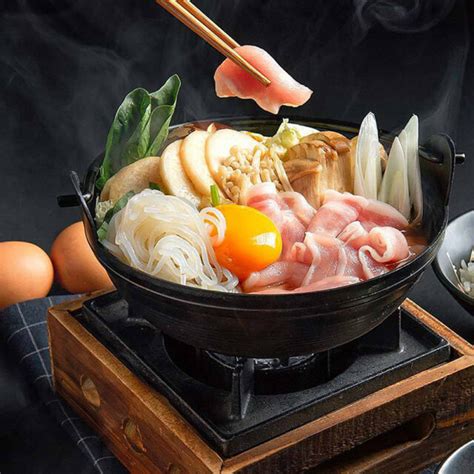 Buy Sukiyaki Cast Iron Hot Pot Wooden Lid Katachiware