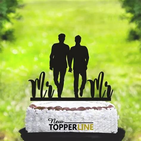 Gay Silhouette Cake Topper Wedding Cake Topper For Men Gift Gay Cake