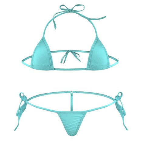 Delliss Women S Triangle Thong Bikini Set String Two Piece Swimsuit Cute Bikini Bathing Suit
