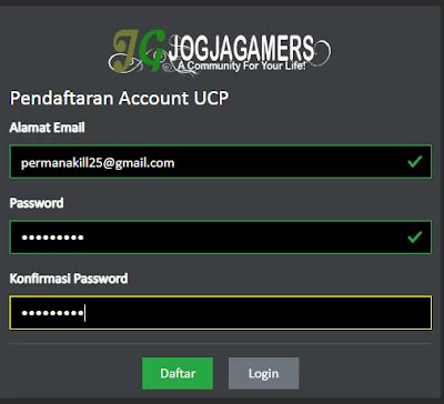 Cara Membuat Akun UCP Dan Character Jogjagamers Terbaru 2021