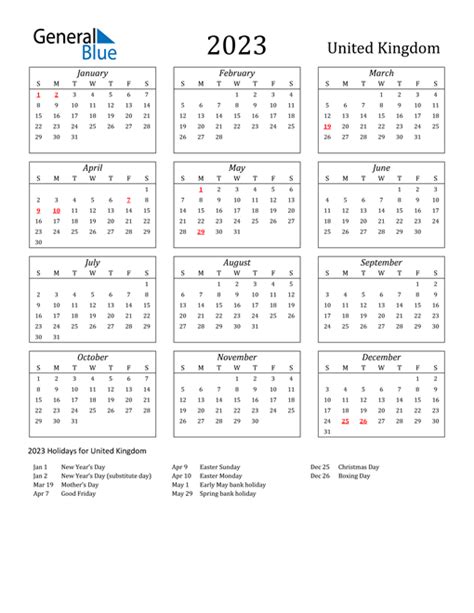 2023 English Bank Holidays Calendar - Time and Date Calendar 2023 Canada