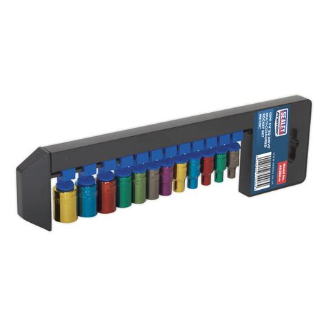 12pc 14sq Drive Multi Coloured Socket Set Ak282 Sealey