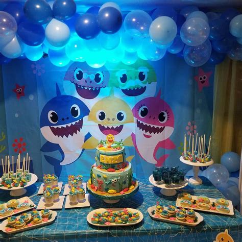 Baby Shark Themed Party Decorations In Shark Themed Party Shark | The ...