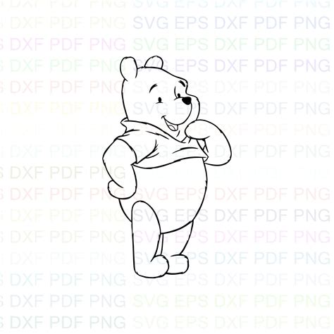 Vector Cutting File Cricut Bear Winnie The Pooh 6 Svg Dxf Eps Pdf Png