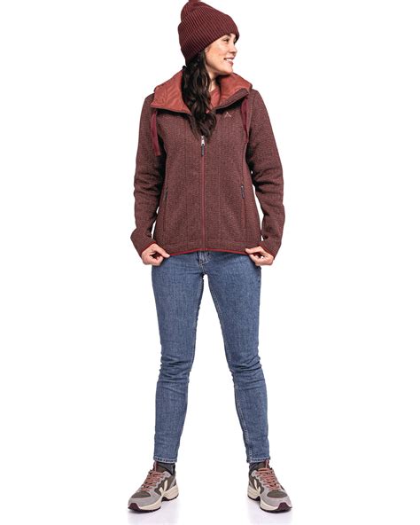 Sch Ffel Damen Fleecejacke Fleece Hoody Aurora L In Rot Kaufen Engelhorn