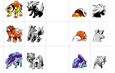 The original legendary beasts | Pokémon Gold and Silver Beta Sprites ...