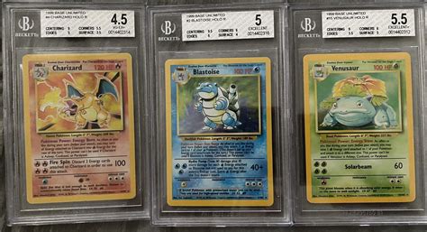 Mavin 1999 Pokemon Base Set Charizard Blastoise Venusaur BGS 4 5 Holo