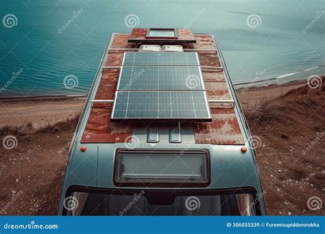 Solar Panels on a Camper Van Roof, Illustrating Mobile and Off-grid ...