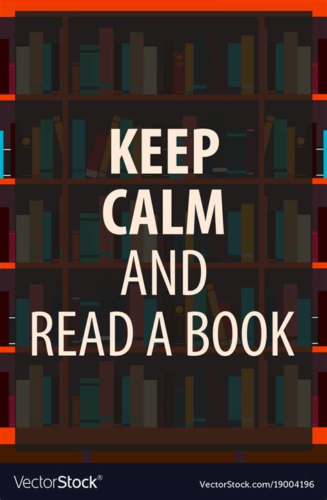 Book poster keep calm and read a Royalty Free Vector Image