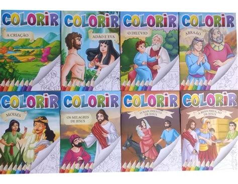 40 Livrinhos De Colorir Tema Bíblicos Histórias Atacado à venda em