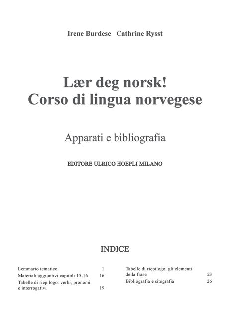 Irene Burdese Cathrine Rysst L R Deg Norsk Corso Di Lingua Norvegese