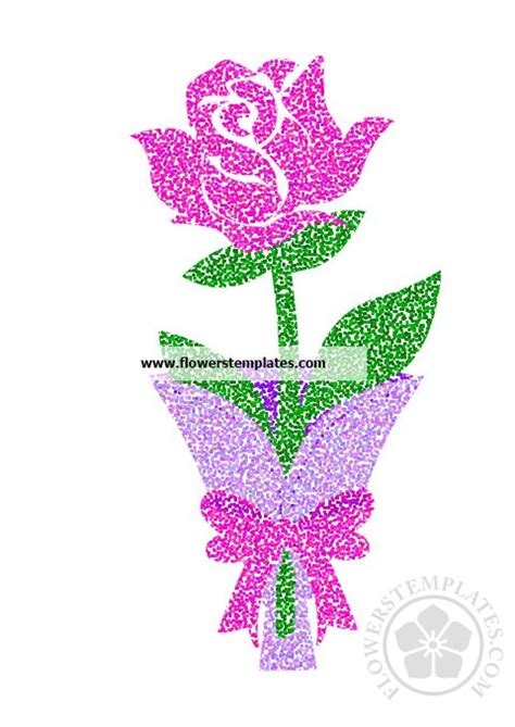 Rose flower pointillism - Flowers Templates