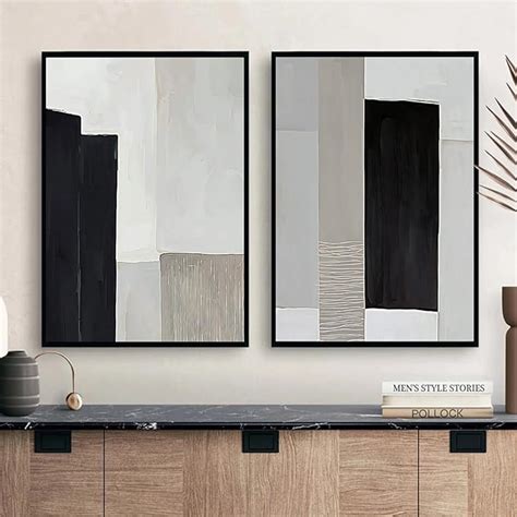 Amazon Black White Gray Abstract Wall Art Abstract Geometric