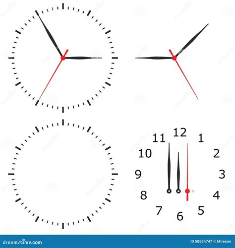 Template Clock With Arrows And Numbers Isolated On Stock Illustration