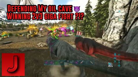 Ark Official Smalltribes Pvp Defending My Valg Oil Cave Base Defense