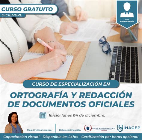 Curso de especialización en ortografía y redacción de documentos