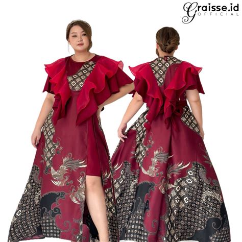 Jual ESTIKA Batik Bigsize Dress Dress Pesta Batik Jumbo Shopee