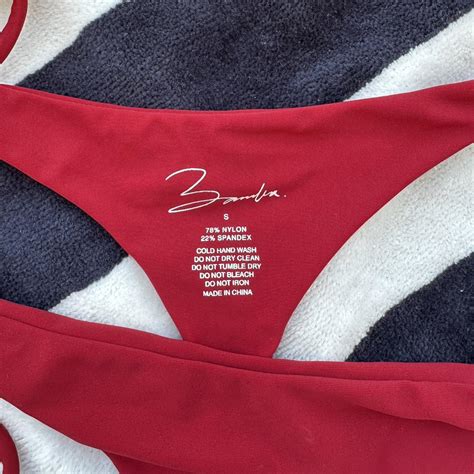 BAMBA Cherry Red Bikini Set Top Is The Farrah Top Depop