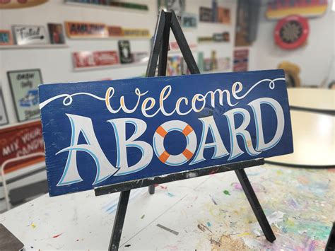 Hand Painted Welcome Aboard Sign. - Etsy