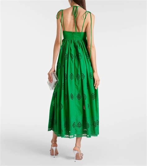 Erdem Embroidered Cotton Blend Midi Dress Erdem