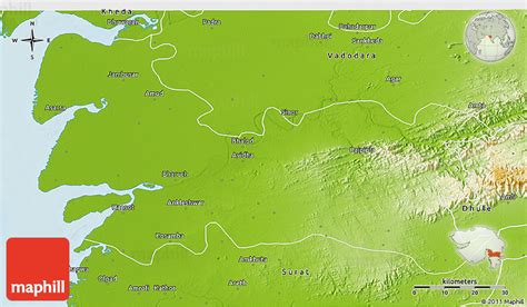 Physical 3d Map Of Bharuch