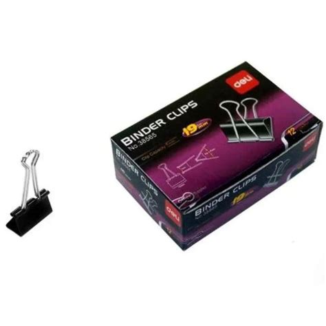 Deli Binder Clip 19mm 38565 12Pcs Box Black Buy Online At Best