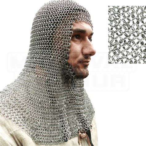 Round Ring Chainmail Coif - AB2556 by Medieval Armour, Leather Armour ...