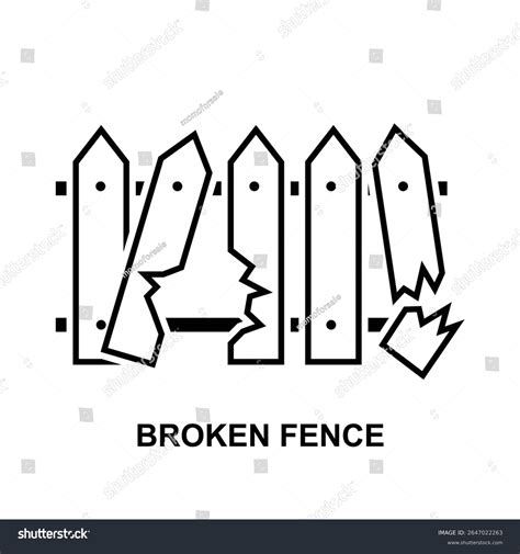broken fence panel   royalty  licensable stock