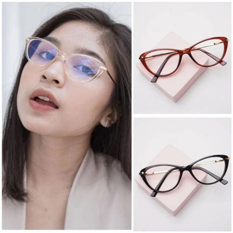 Jual Kacamata Wanita Frame Cat Eye 9011 Lensa Photocromic AntiRadiasi