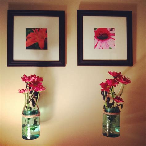 My Very Own Hanging Mason Jars With Fresh Flowers Used Garden Hooks Natural Twine And Some