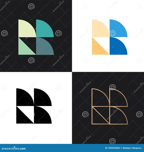 Vector Set of Abstract Icons from 4 Letter B - 2 Colorful, 1 Black and ...