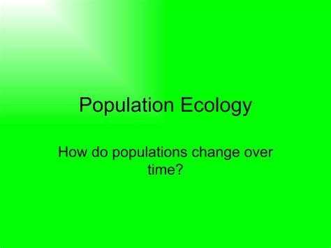 Population Ecology Succession Ppt Free Download