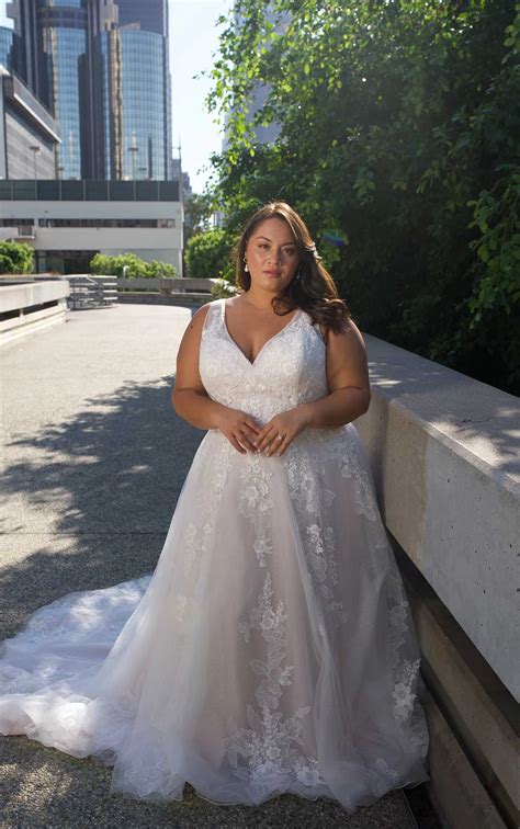 Simple Lace Plus Size A Line Wedding Dress True Society Bridal