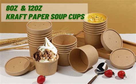 Amazon Giwrmu 8 Oz 25 Pack Paper Soup Cup Disposable Paper Food