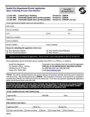 Fillable Online Seattle Seattle Fire Department Permit Application