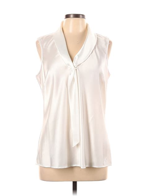 Arthur Levine Ivory Sleeveless Blouse Size L Off Thredup