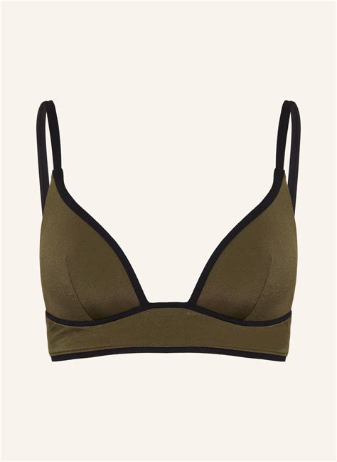 Maryan Mehlhorn Triangel Bikini Top Silence In Oliv Schwarz