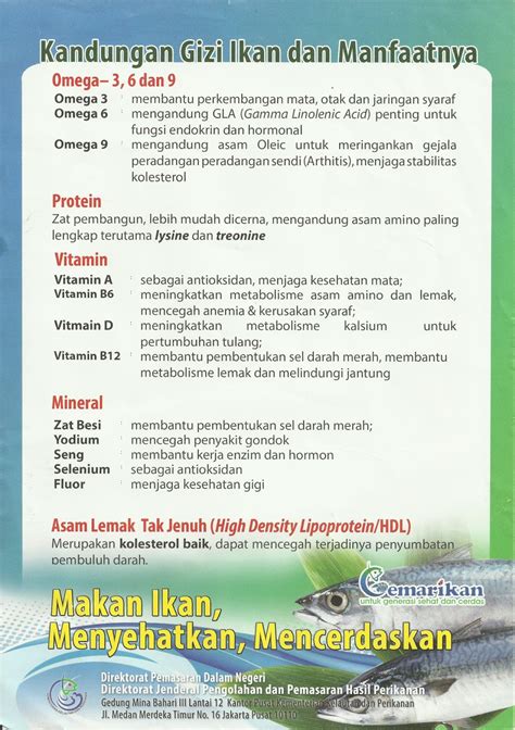 KOMUNITAS PENYULUH PERIKANAN POSTER PENYULUHAN KANDUNGAN GIZI IKAN