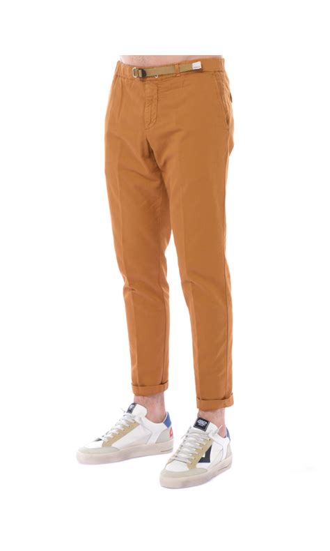 Pantalone Da Uomo White Sand In Cotone E Lino Con Elastico Su