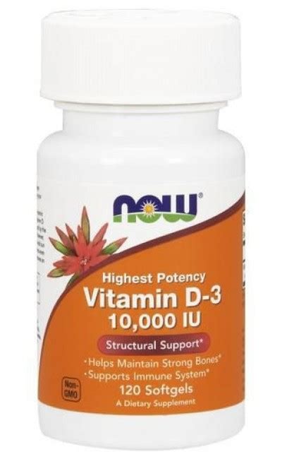 Vitamina D3 10000 IU 120 Softgels NOW Foods