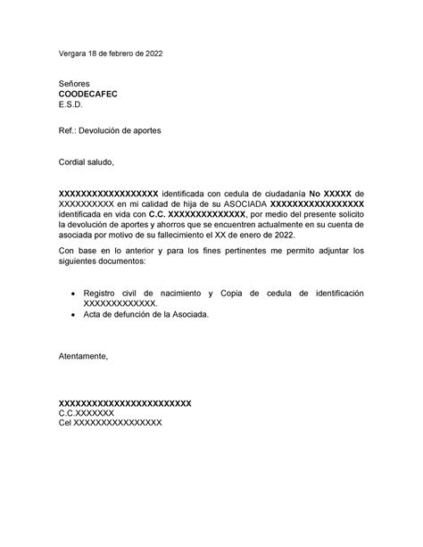 Modelo de Carta para Solicitar Reembolso de Dinero a Una Eps 2026